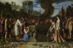 Orestes and Pylades Disputing at the Altar, 1614 by Pieter Lastman
